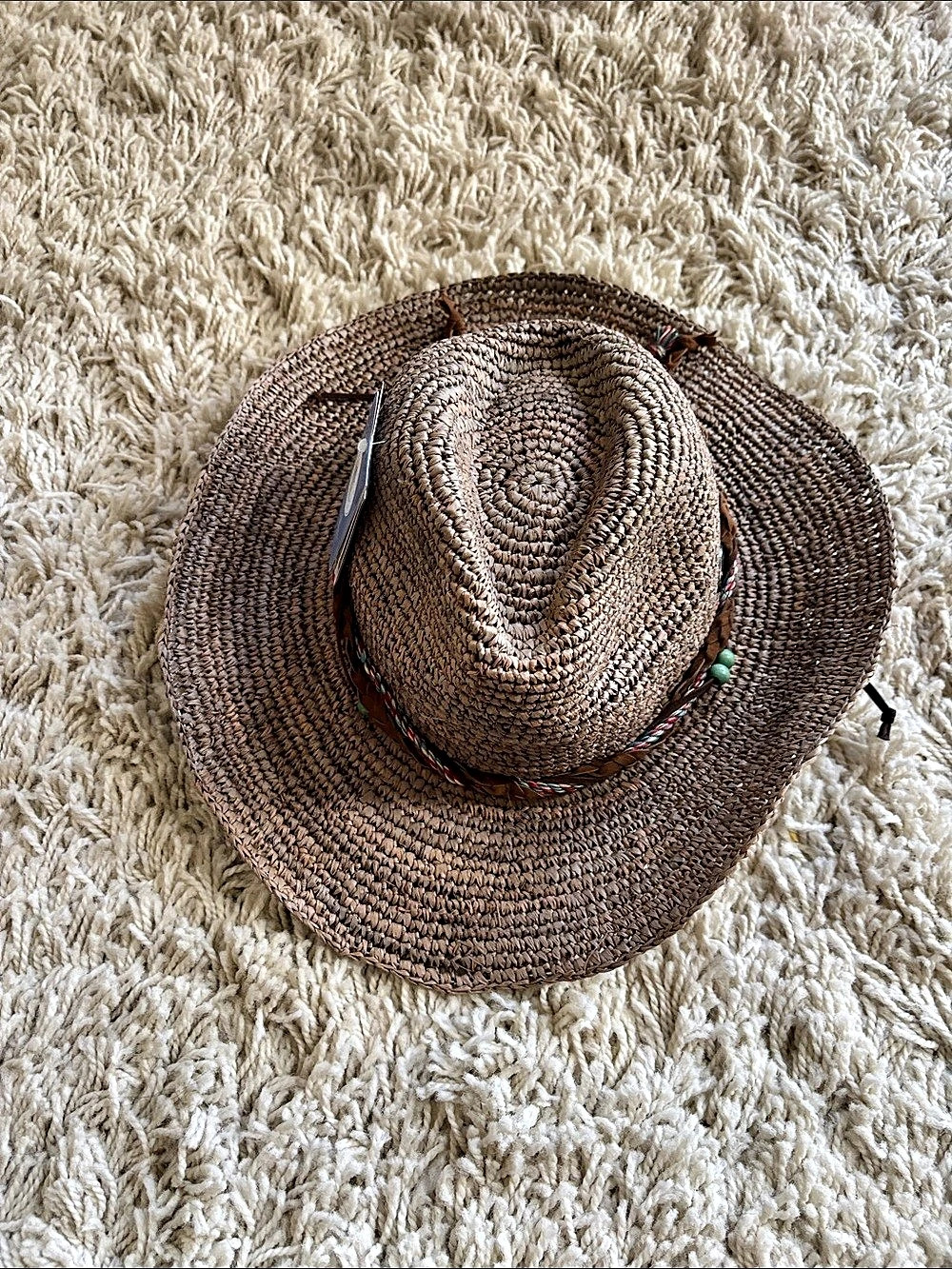 Wallaroo urban cowboy Woven Sun Hat in Brown NWT